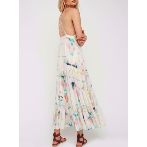 FREE PEOPLE Maxi Sun Dress NWT Watercolor Empi… - Picture 3 of 8